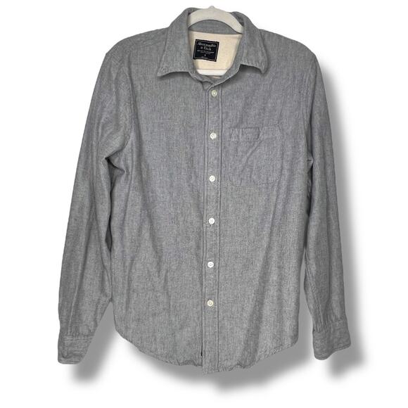 Men's Abercrombie & Fitch Grey Button Shirt Size Small - Picture 1 of 5